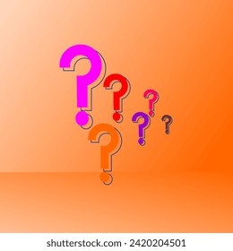 Attractive logo, background, illustration, question mark icon
