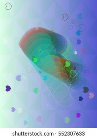 attractive love vector background beside board, illumination in pleasing effect
