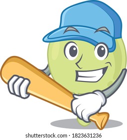 Caricatura atractiva de ganglios linfáticos que juega al béisbol