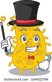 An attractive Magician of bacteria spirilla cartoon design