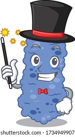 An attractive Magician of burkholderia bacteria cartoon design