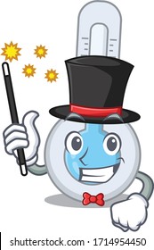 An attractive Magician of cold thermometer cartoon design