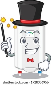 An attractive Magician of Gas water heater cartoon design