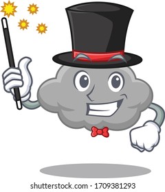 An attractive Magician of grey cloud cartoon design