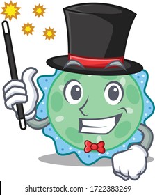 An attractive Magician of pseudomonas aeruginosa cartoon design