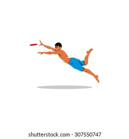 Attractive man playing sign. Vector Illustration. Branding Identity Corporate logo design template Isolated on a white background