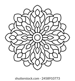 attractive mandala design for adults and kids coloring book, elegant mandala art
