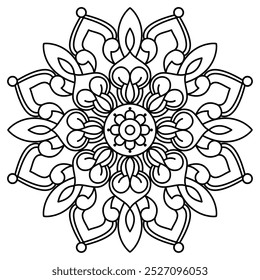 design de mandala atraente para adultos e crianças livro de coloração, arte de mandala para hena, arte de parede e design de tatuagem
