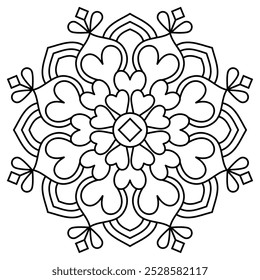 attractive mandala design for adults and kids coloring book, mandala art for henna, wall art and tattoo design
