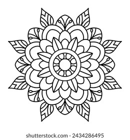 attractive mandala design for coloring book and yoga logo, mandala art for henna design