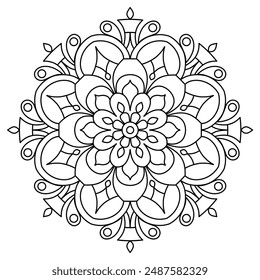 attractive mandala design for coloring book, tattoo and henna design, creative mandala art for wall art, home decor
