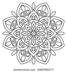 attractive mandala design for coloring book, tattoo and henna design, creative mandala art, mandala design for adults coloring book
