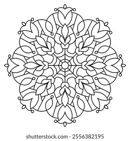 attractive mandala design for coloring book, mandala art for tattoo design
