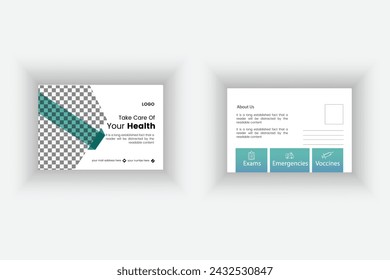 Attractive and minimal simple post card vector template design.