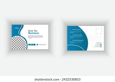 Attractive and minimal simple post card vector template design.