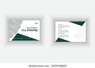 Diseño atractivo y mínimo simple de la plantilla del vector de la postal.