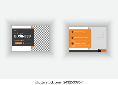 Attractive and minimal simple post card vector template design.