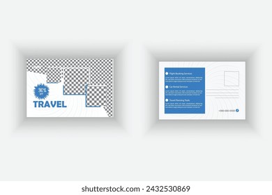 Attractive and minimal simple post card vector template design.