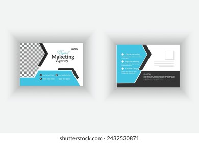 Diseño atractivo y mínimo simple de la plantilla del vector de la postal.
