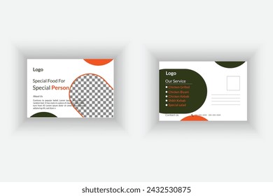Attractive and minimal simple post card vector template design.