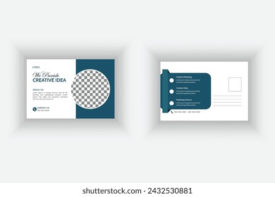 Attractive and minimal simple post card vector template design.