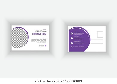 Attractive and minimal simple post card vector template design.