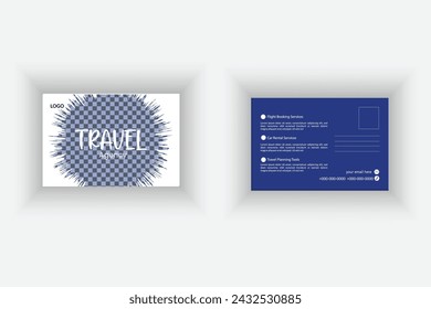 Attractive and minimal simple post card vector template design.