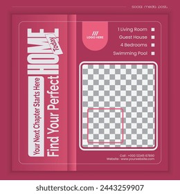 Attractive minimal social media post banner design for real estate business.