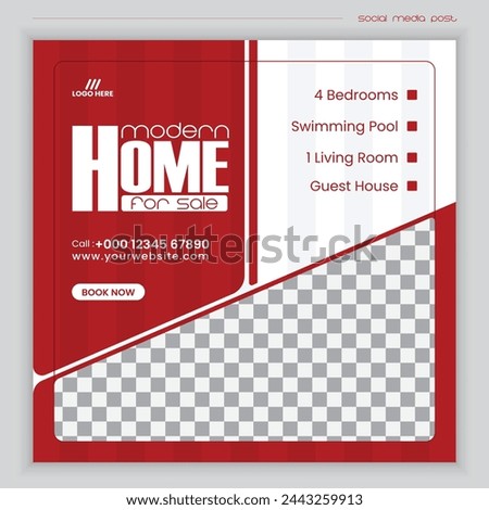 Attractive minimal social media post banner design for real estate business.