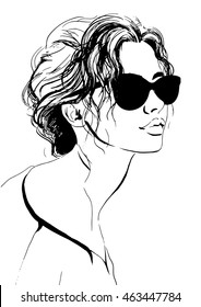 Attractive Model Face in sunglasses
