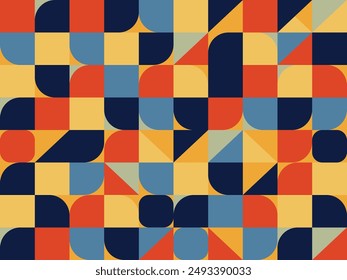 Attractive and modern geometric motif. Consisting of a combination of geometric shapes such as triangles, circles, and regular or random lines, the appearance is dynamic and aesthetic