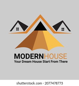attractive modern house logo creative concept