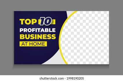 attractive and modern thumbnail for any type of video template Premium Vector design 
