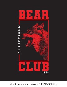 attractive, modern, typography, trendy, fashionable wild life bear lover, jeans, printable t shirt design
