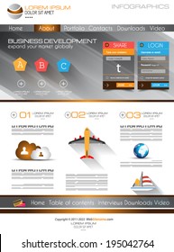 Attractive Modern Web Template with flat UI elements. Ideal for Business layout and high tech sites