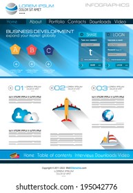 Attractive Modern Web Template with flat UI elements. Ideal for Business layout and high tech sites