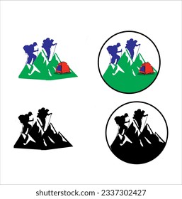 attractive mountain logo vector design