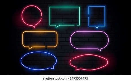 attraktive Neon-Chat-Blasen in vielen Farben