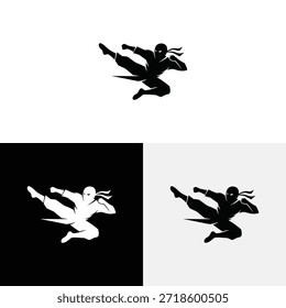  Ilustración atractiva del diseño del icono del logotipo de Ninja