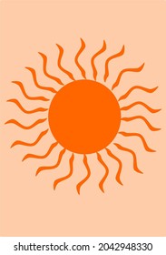 Attractive orang color sun, This image can use for icon and sign or symbol.