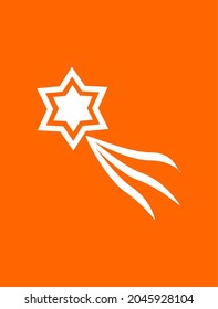 Attractive orange and white color star, This image can use for icon and sign or symbol.