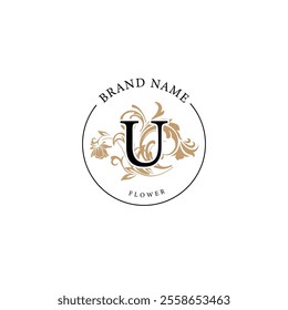 attractive ornaments letter logo design with editable texts
