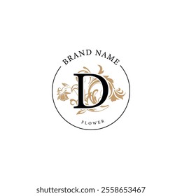 attractive ornaments letter logo design with editable texts