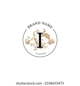 attractive ornaments letter logo design with editable texts