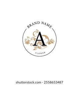 attractive ornaments letter logo design with editable texts