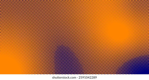 Attractive pattern of horizontal lines and rounded rectangles arranged repetitively in orange and blue. Ideal for backgrounds, wallpapers, or textile prints.