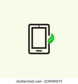 Attractive phone and leaf icon