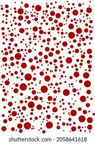 Attractive polka pattern design on white background. There are nice reddish pattern and this wallpaper can use for party theme, Christmas, art and simple concept.