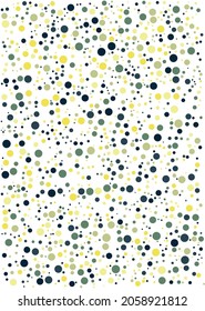 Attractive polka pattern design on white background. There are nice color combination and this wallpaper can use for party theme, art and simple concept.