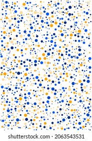 Attraktives Polka-Muster auf weißem Hintergrund. Es gibt eine schöne Farbkombination und diese Tapete kann für Partythema, Kunst und einfaches Konzept verwendet werden.